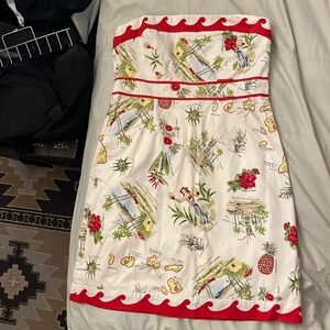 “Vintage” NWT Jcrew strapless Hawaiian print dress.